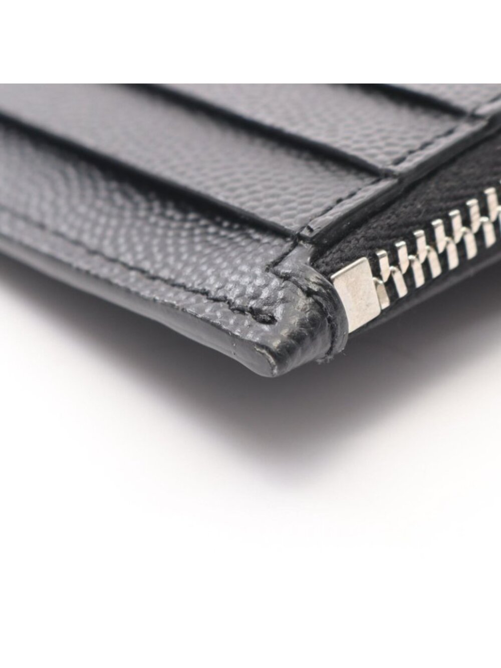 Saint Laurent Paris Coin Purse Fragment Zip Pouch Black Leather Case - Picture 7 of 7